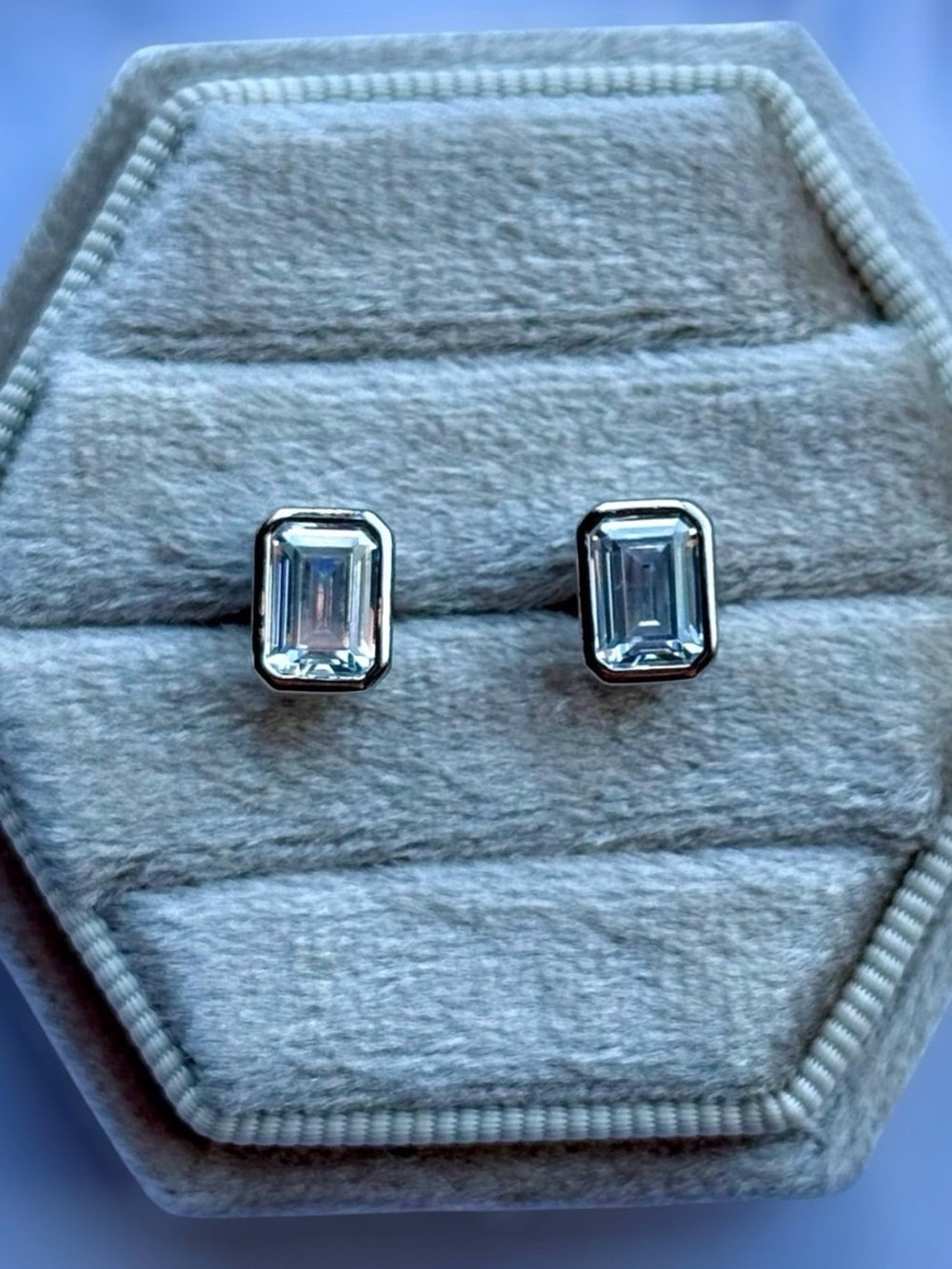 2.0 CTW GENUINE Moissanite Diamond Emerald Fancy Cut Earrings